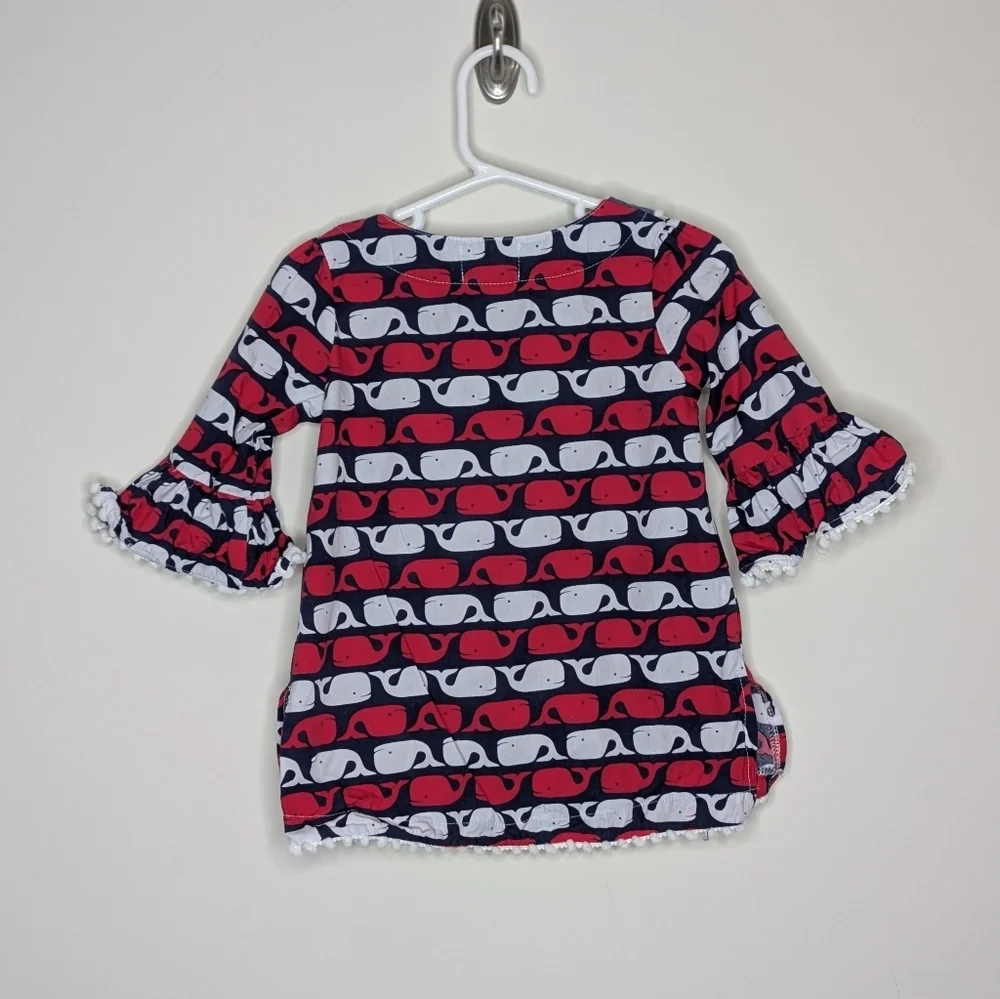 Mud Pie Whale Patriotic Swim Cover Up 2T